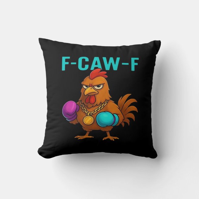 F-Caw-F Chicken Classic Minimal Clean Throw Pillow (Front)