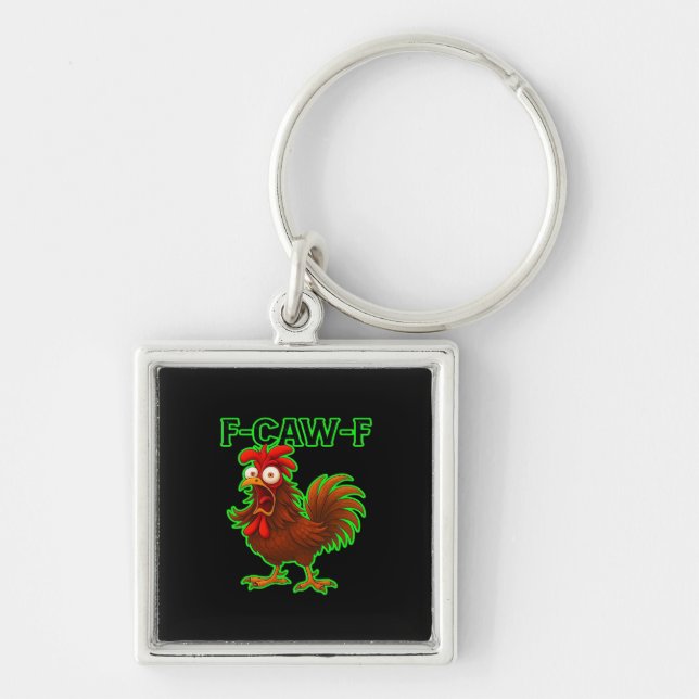 F-Caw-F Chicken Classic Retro Graphic Keychain (Front)
