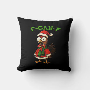 F-Caw-F Chicken Classic Retro Graphic Throw Pillow