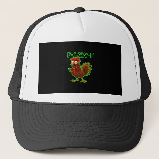 F-Caw-F Chicken Classic Retro Graphic Trucker Hat (Front)