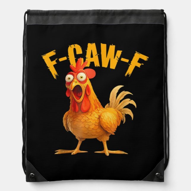 F-Caw-F Chicken Classic Retro Style Drawstring Bag (Front)
