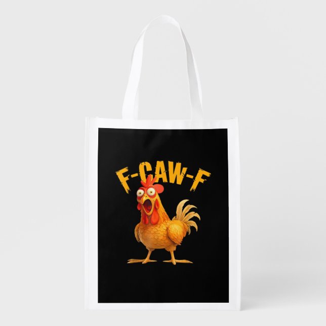 F-Caw-F Chicken Classic Retro Style Grocery Bag (Front)