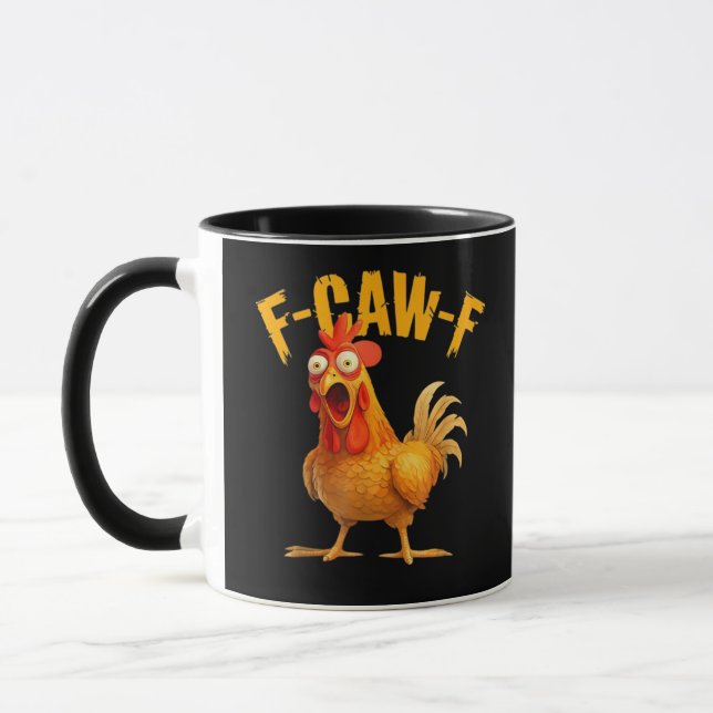 F-Caw-F Chicken Classic Retro Style Mug (Left)