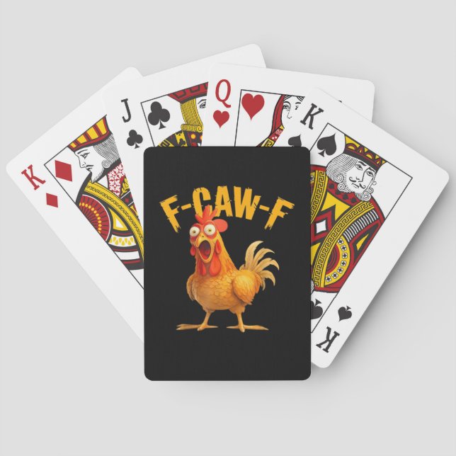 F-Caw-F Chicken Classic Retro Style Poker Cards (Back)