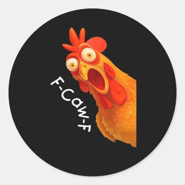 F-Caw-F Chicken Essential Classic Retro Classic Round Sticker (Front)