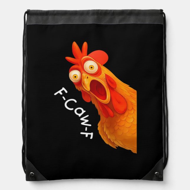 F-Caw-F Chicken Essential Classic Retro Drawstring Bag (Front)