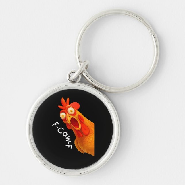 F-Caw-F Chicken Essential Classic Retro Keychain (Front)