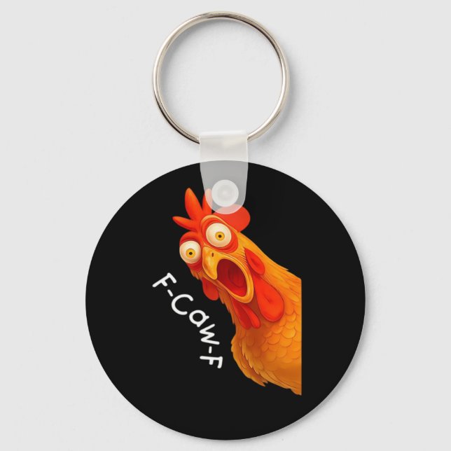 F-Caw-F Chicken Essential Classic Retro Keychain (Front)