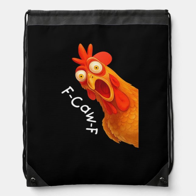 F-Caw-F Chicken Essential Minimal Clean Drawstring Bag (Front)