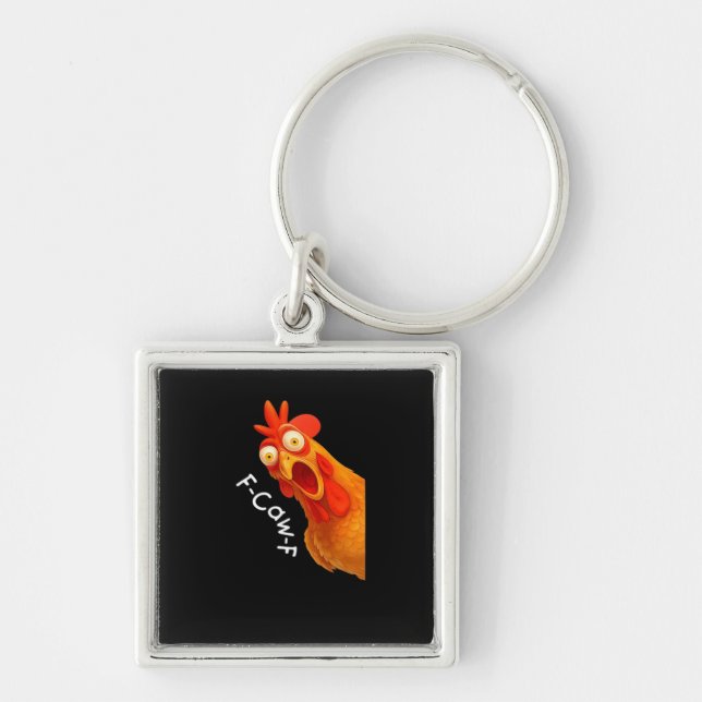 F-Caw-F Chicken Essential Minimal Clean Keychain (Front)