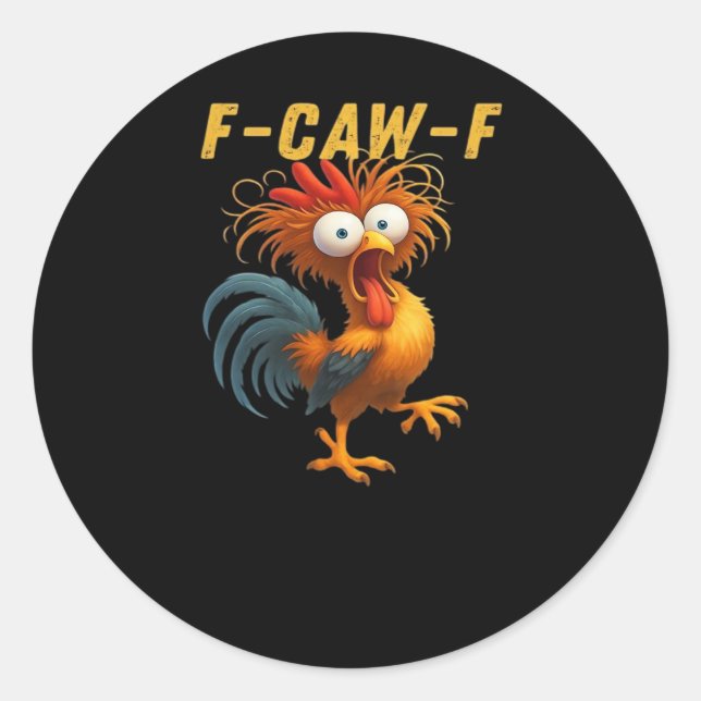F-Caw-F-Chicken Essential Retro Classic Classic Round Sticker (Front)