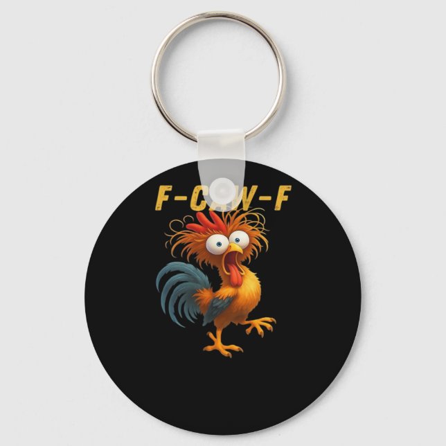 F-Caw-F-Chicken Essential Retro Classic Keychain (Front)