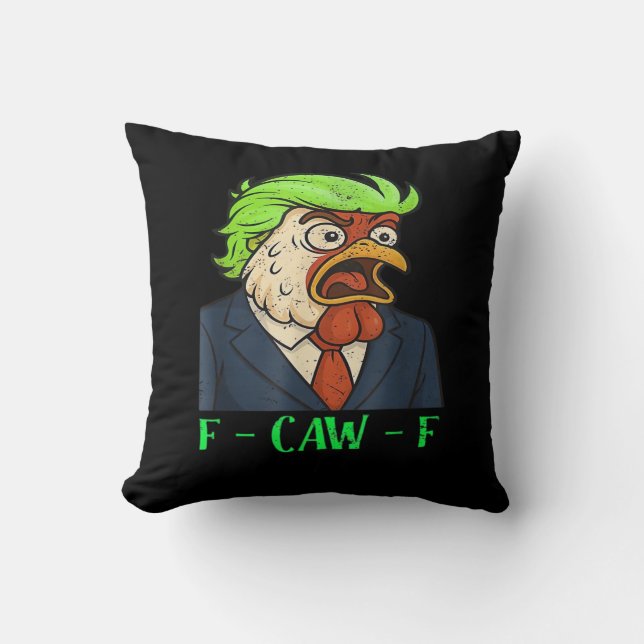 F-Caw-F Chicken Essential Simple Clean Throw Pillow (Front)