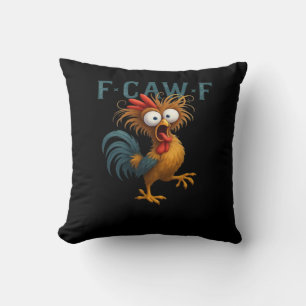 F-Caw-F Chicken Essential Vintage Style Throw Pillow