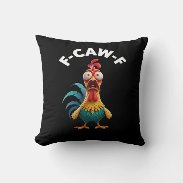 F-Caw-F Chicken F-Caw-F Chicken Classic Cool Uniqu Throw Pillow (Front)