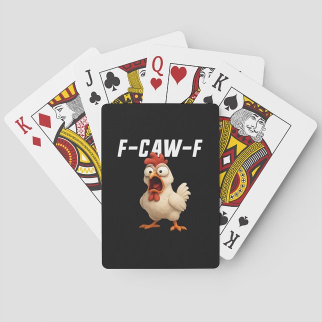 F-Caw-F Chicken Funny Chicken F-Caw-F Gear Creativ Poker Cards (Back)