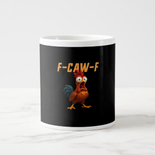 F-Caw-F Chicken Funny Chicken F-Caw-F Gear Retro G Giant Coffee Mug