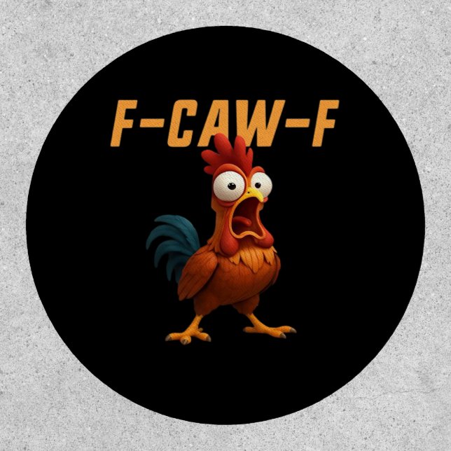 F-Caw-F Chicken Funny Chicken F-Caw-F Gear Retro G Patch (Front)