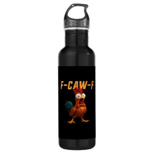 F-Caw-F Chicken Funny Chicken F-Caw-F Gear Retro G Stainless Steel Water Bottle
