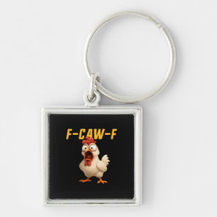F-Caw-F Chicken Funny Chicken F-Caw-F Gear Vintage Keychain