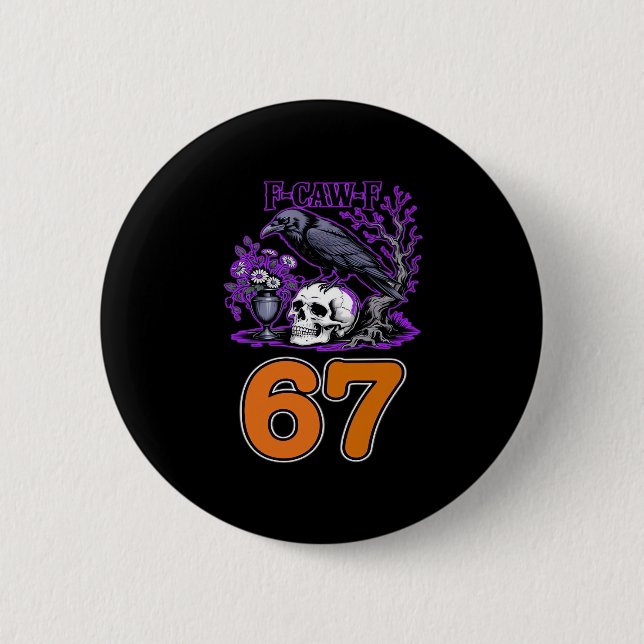 F-Caw-F Chicken Halloween Classic Funny Trendy Button (Front)