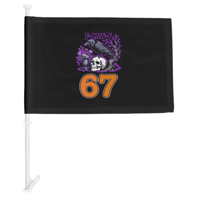 F-Caw-F Chicken Halloween Classic Funny Trendy Car Flag (Front)