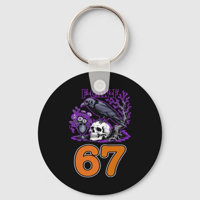 F-Caw-F Chicken Halloween Classic Funny Trendy Keychain (Front)