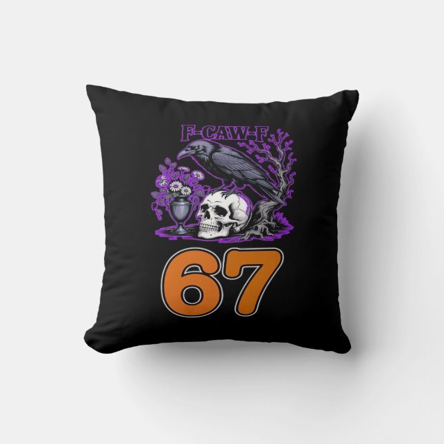 F-Caw-F Chicken Halloween Classic Funny Trendy Throw Pillow (Front)