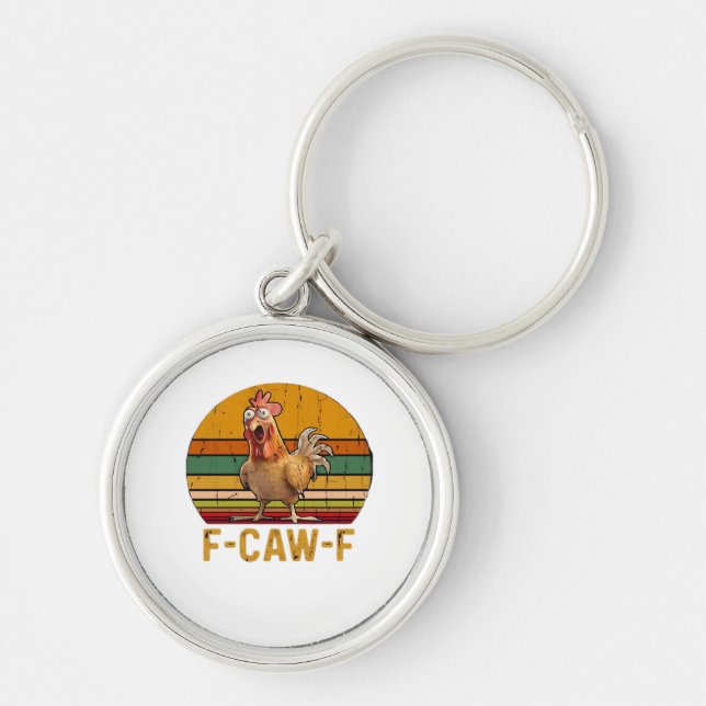 F-Caw-F Chicken Humor Essential Minimal Clean Keychain (Front)