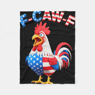 F-caw-f Chicken Humor Quote Rooster Meme Funny Usa Fleece Blanket