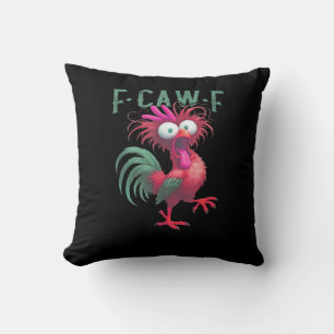 F-Caw-F Chicken Minimal Clean Throw Pillow