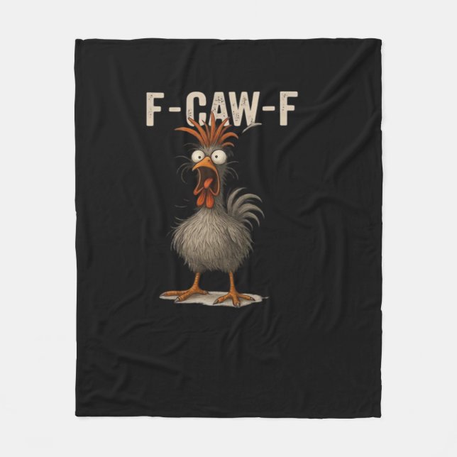 F-Caw-F Chicken Retro Classic Fleece Blanket (Front)