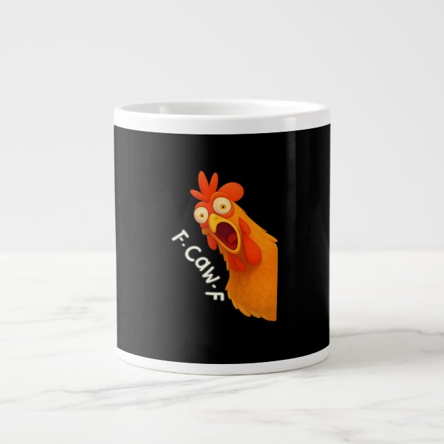 F-Caw-F Chicken Retro Classic Giant Coffee Mug (Front)