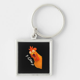 F-Caw-F Chicken Retro Classic Keychain