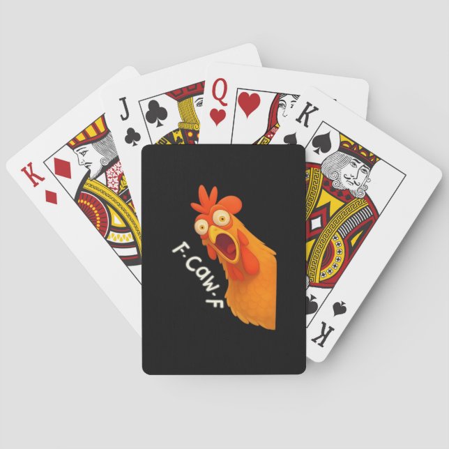 F-Caw-F Chicken Retro Classic Poker Cards (Back)
