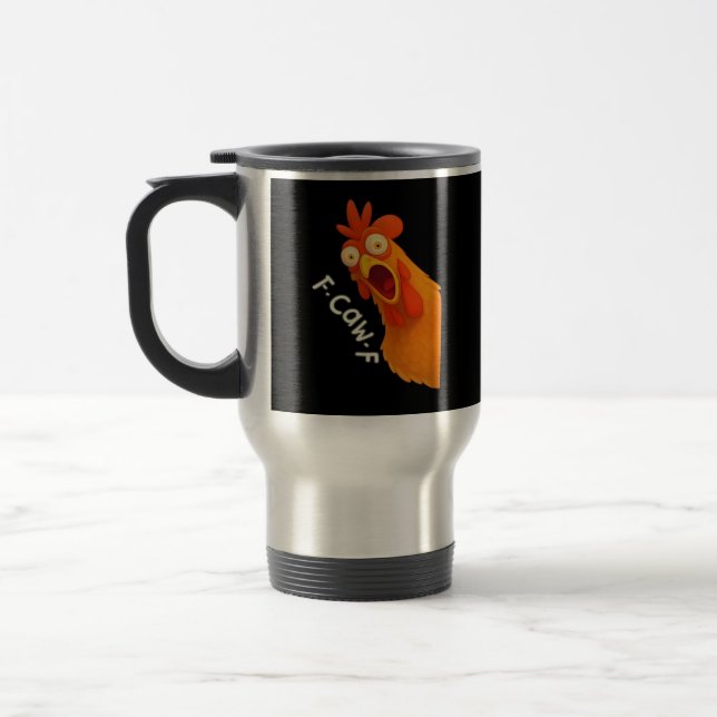 F-Caw-F Chicken Retro Classic Travel Mug (Left)