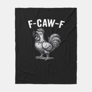 F-Caw-F Chicken Retro Graphic Fleece Blanket