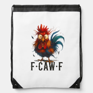 F-Caw-F Chicken Rooster Funny Meme Drawstring Bag