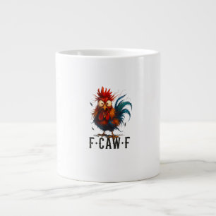 F-Caw-F Chicken Rooster Funny Meme Giant Coffee Mug