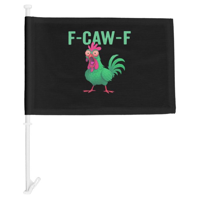 F-Caw-F Chicken Vintage Style Car Flag (Front)