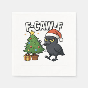 F-caw-f Christmas Raven Crow Xmas Tree Meme Napkins