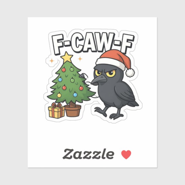 F-caw-f Christmas Raven Crow Xmas Tree Meme  Sticker (Sheet)