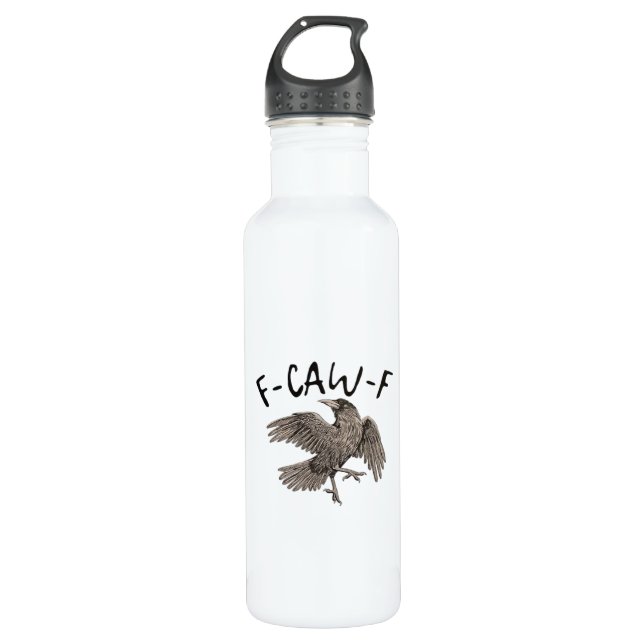 F-Caw-F Classic Aesthetic Casual Stainless Steel Water Bottle (Front)