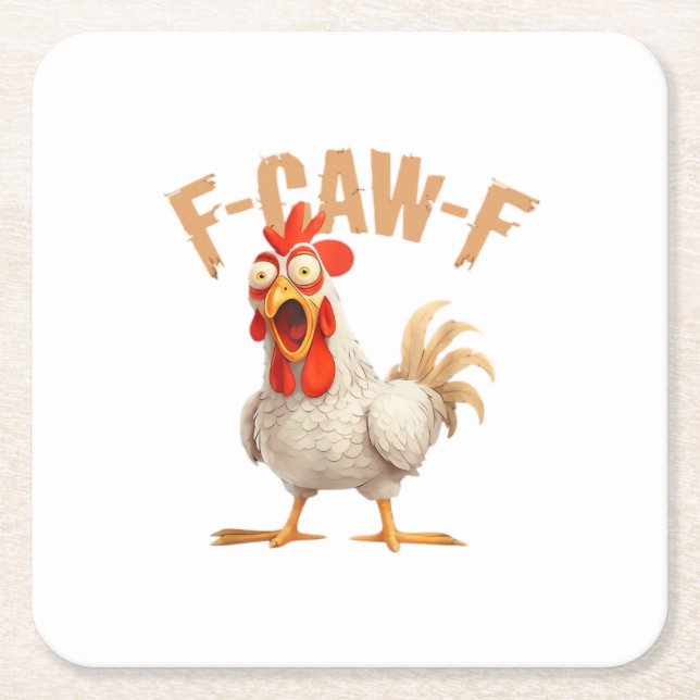 F-Caw-F Classic Aesthetic Style Square Paper Coaster (Front)