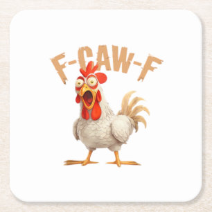 F-Caw-F Classic Aesthetic Style Square Paper Coaster