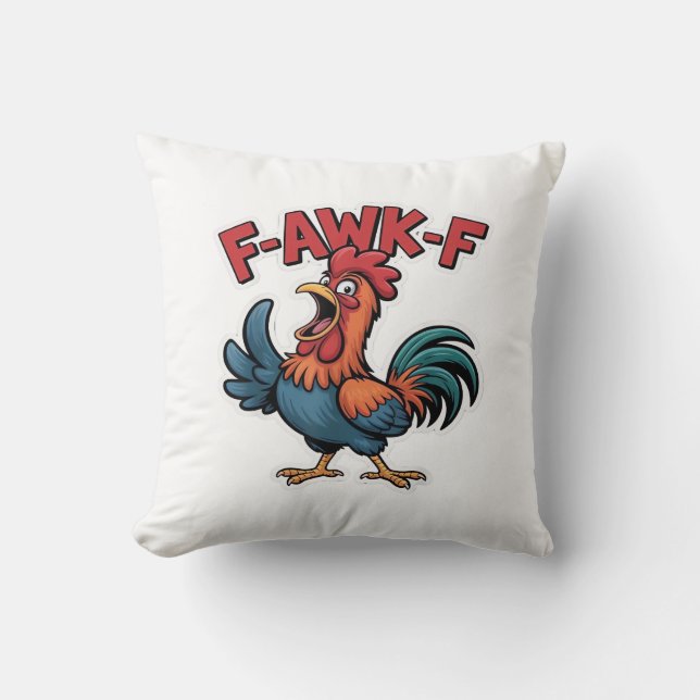 F-Caw-F Classic Cool Unique Throw Pillow (Front)