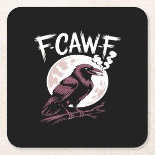 F-Caw-F Classic Minimal Clean Square Paper Coaster
