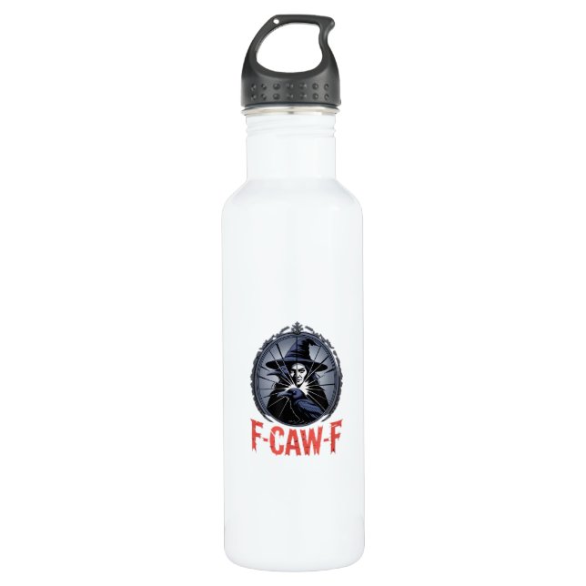 F-Caw-F Classic Retro Graphic Stainless Steel Water Bottle (Front)