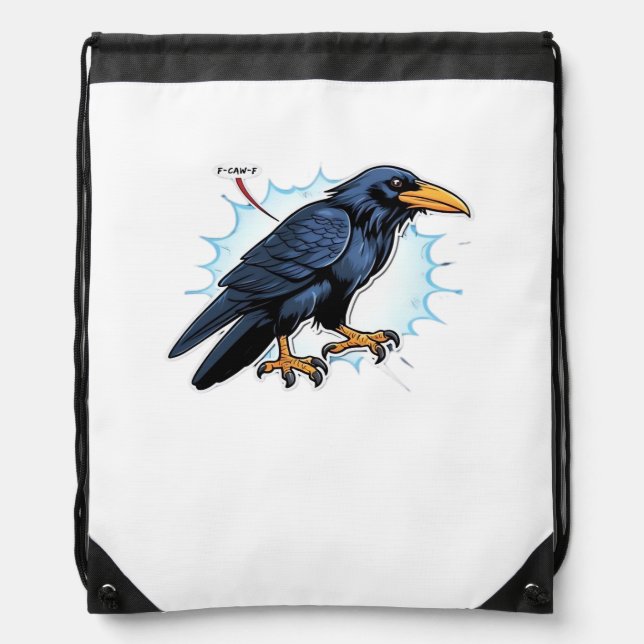 F-Caw-F Classic Simple Clean Drawstring Bag (Front)