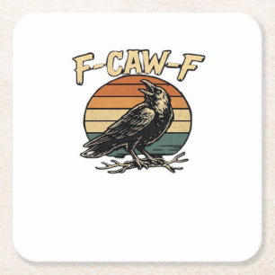 F-Caw-F Classic Vintage Art Square Paper Coaster